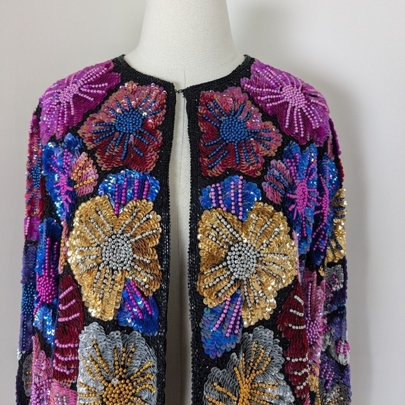 80's Beaded Sequin Cardigan/Jacket - Picture 6 of 13